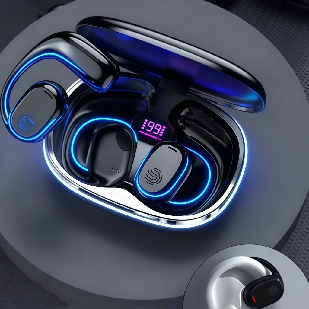 Fones de Ouvido Bluetooth Esportivo TWS 5.3 - Leve, Resistente e com Display de Bateria-B8