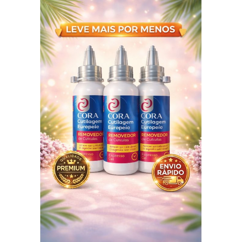 Kit Removedor de Cutículas Cora Cutilagem Europeia Expresso Gel 100ml – Remove em 15 Segundos sem Alicate