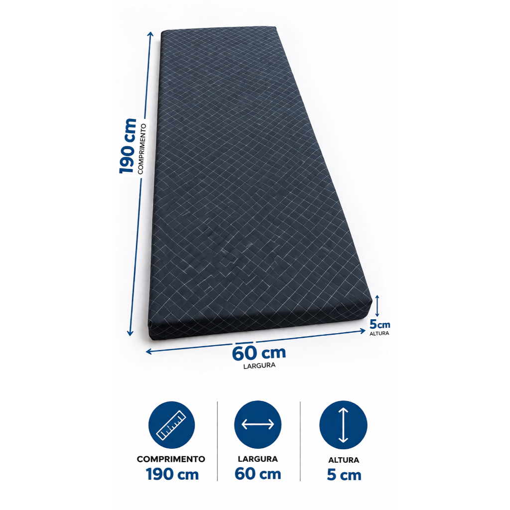 colchonete para camping medida 190x60x5cm espuma d23 -tecido poliester