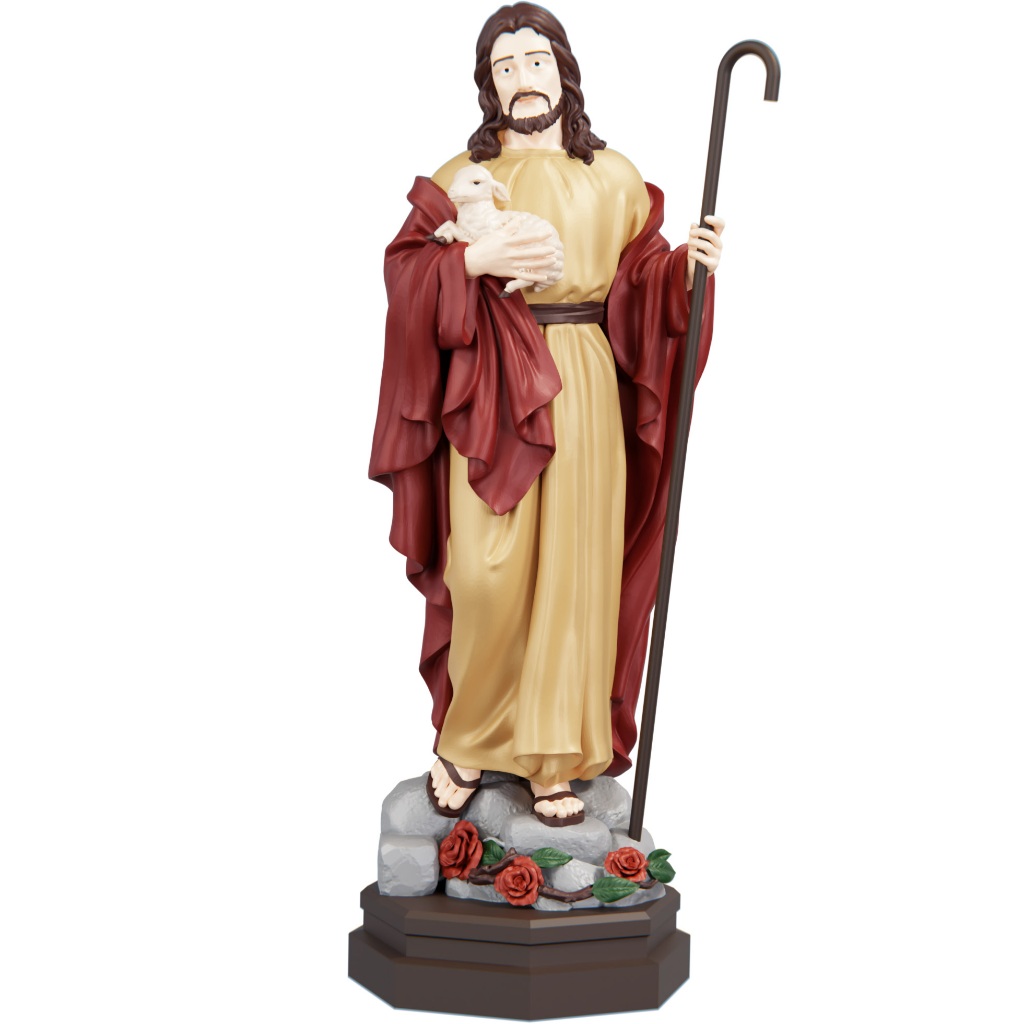 Estátua Imagem Jesus - O Bom Pastor - Versão 7