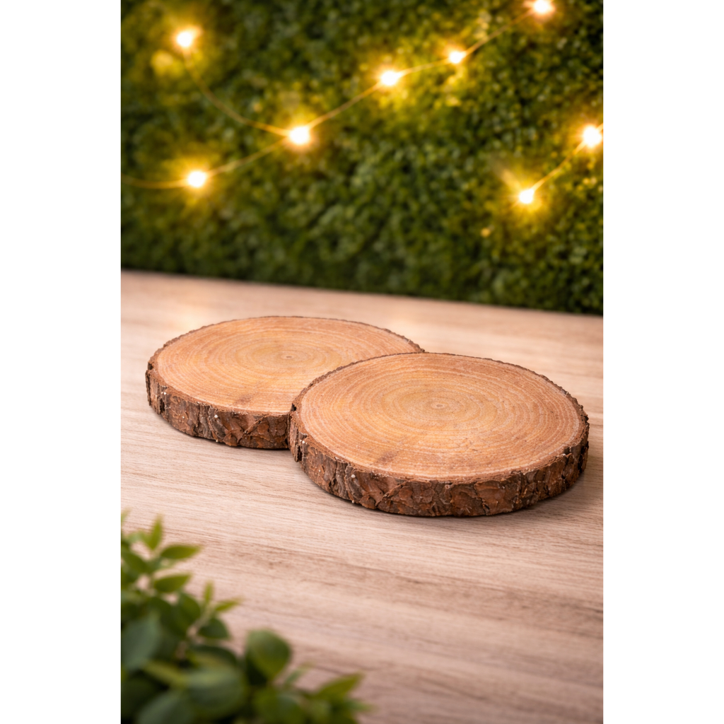 Bolacha de Madeira Natural 10 a 20cm  | Base Rústica Decorativa para Artesanato, Mesa e Decoração