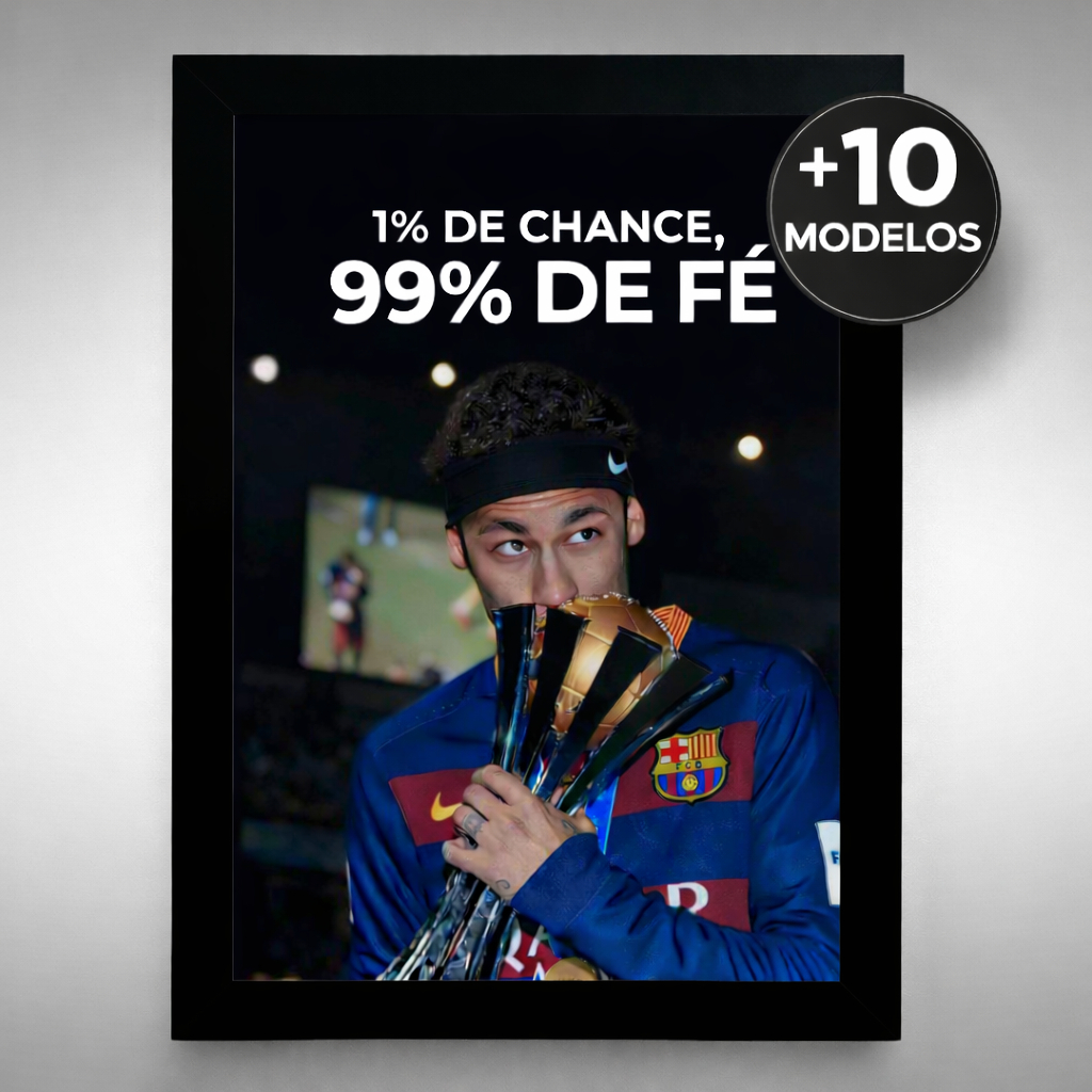 Quadro Neymar Futebol Football Barcelona Brasil Decoração Achados Quarto Placa Decorativa