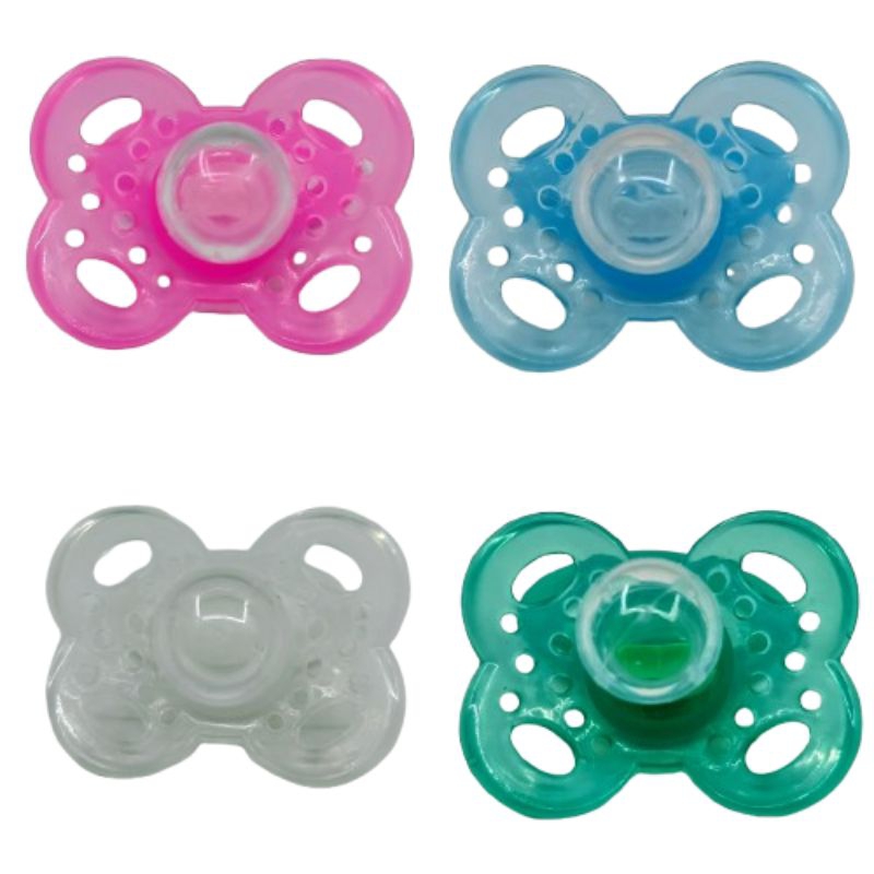 Kit com 3 Chupeta Cristal Bico Redondo