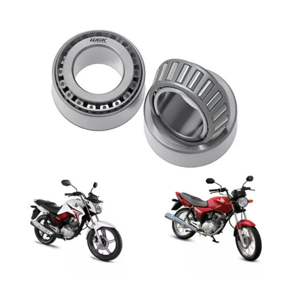 Direção Dura Moto Honda CG Titan 125 150 160 Fan Caixa Direção Cônica WGK Rolamento Reforçado Alta Resistência