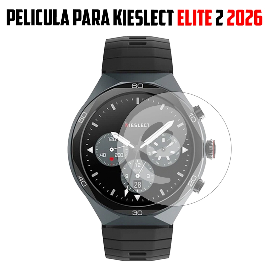 Película de vidro temperado compativel com Smartwatch kieslect elite 2 2026 Proteção de Tela