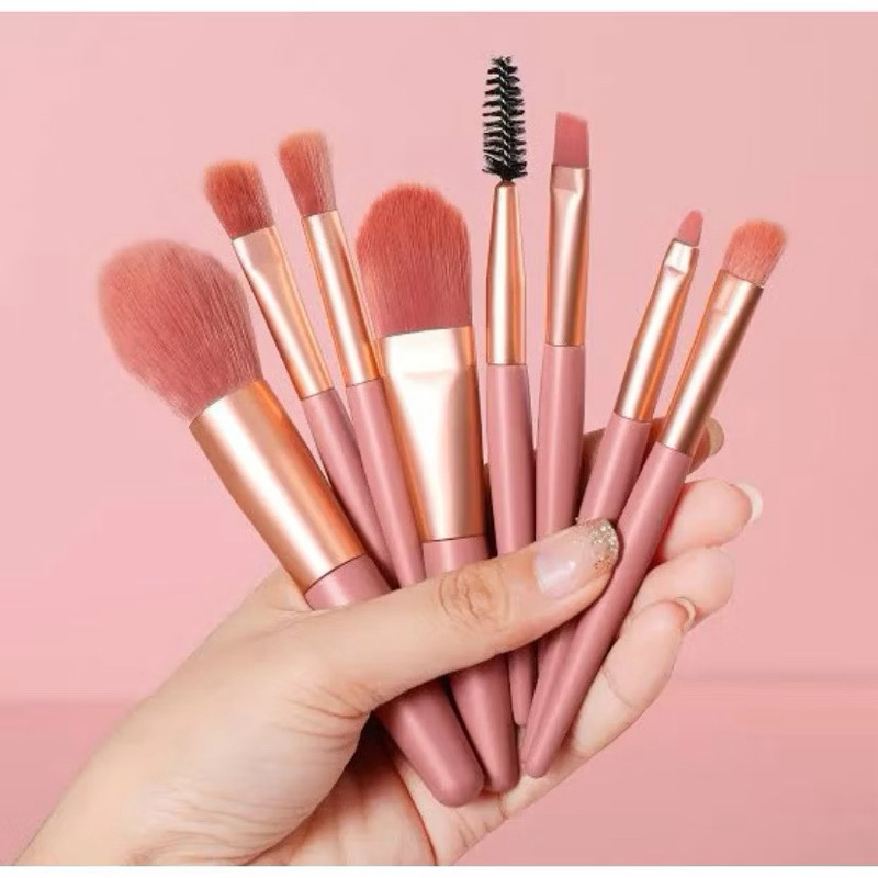 Kit Completo 8 Pincéis de Maquiagem Profissional Macios Alta Qualidade