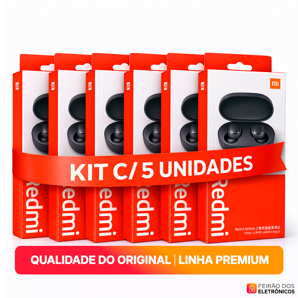 Fone De Ouvido Bluetooth Sem Fio AirDots2 Fone Sem Fio Bluetooth | Frete Grátis | Envio Imediato | Kit 5 unidades