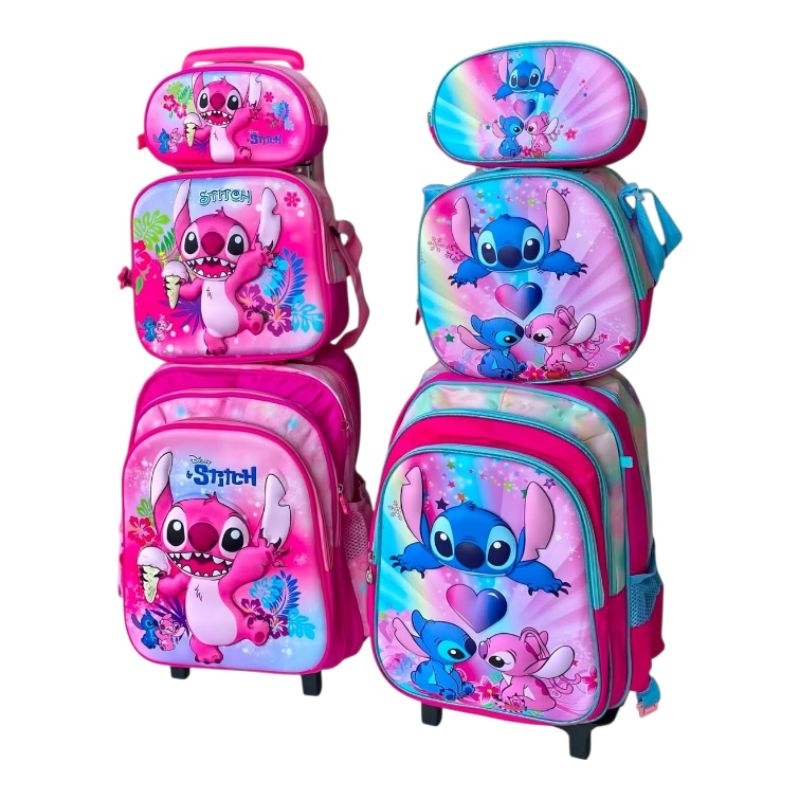 Mochila Escolar Infantil com Rodinhas Unissex – Bolsa Escolar para Menino e Menina com Carrinho