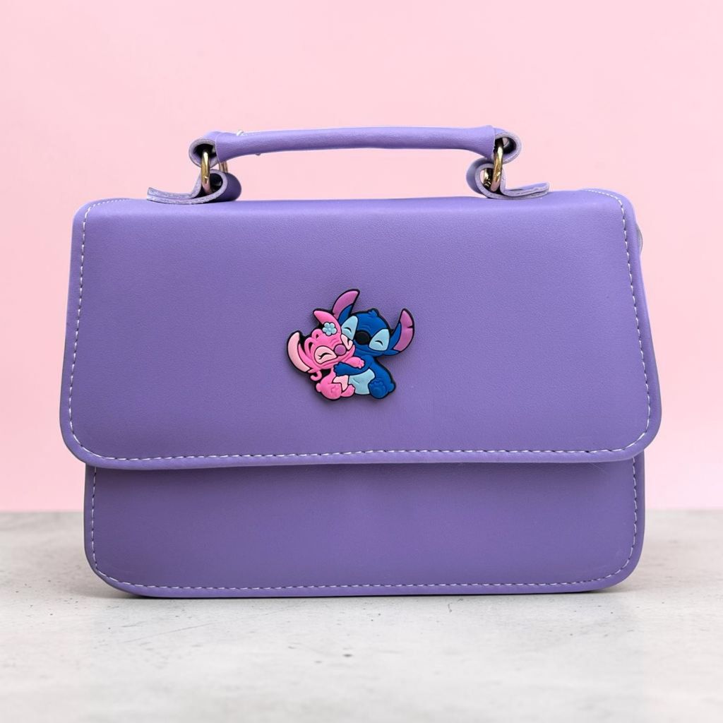 Bolsa Stitch Infantil Menina Bolsinha Blogueira Lilo Stich Rosa Azul — imagem 2 de 2
