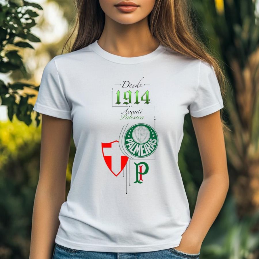 Camiseta Do Palmeiras Palestra Italia Camisa Feminina Branca