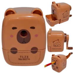 Apontador de Mesa Manual Capivara Plástico ABS Premium Kawaii Escolar Criativo Presente Fofo
