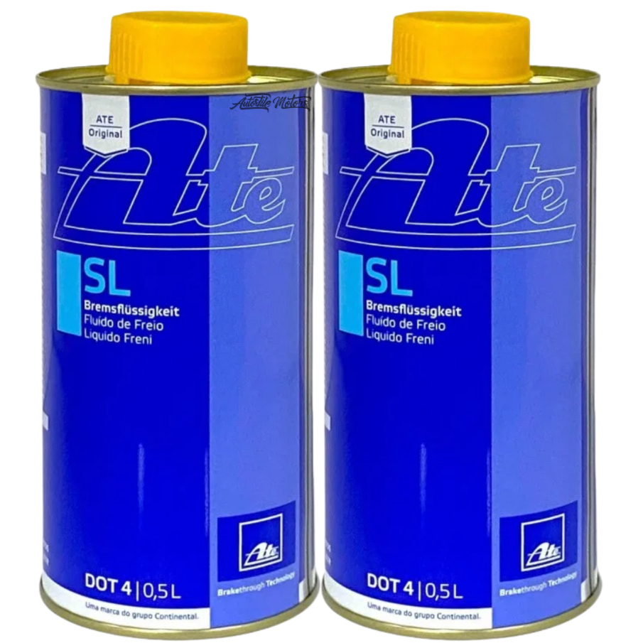 Kit 2 Fluido de Freio Original ATE SL Bremsflussigkeit DOT 4 500ml