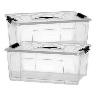 Caixa Organizadora Transparente Container Multiuso Trava Reforçada Resistente Closet Organizado - 7,3L 12,4L 20 Litros
