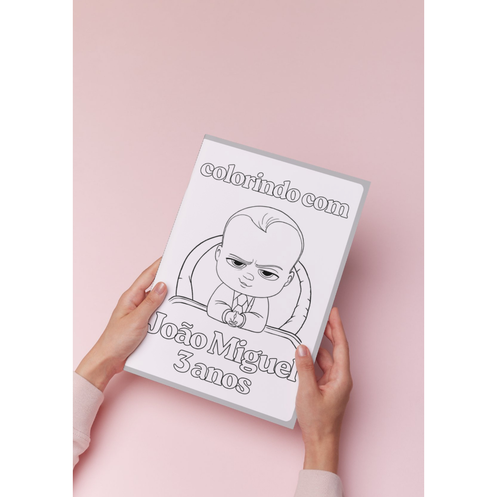 Livrinho de Colorir Personalizado Poderoso Chefinho Infantil com Capa para Colorir – Lembrancinha de Aniversário