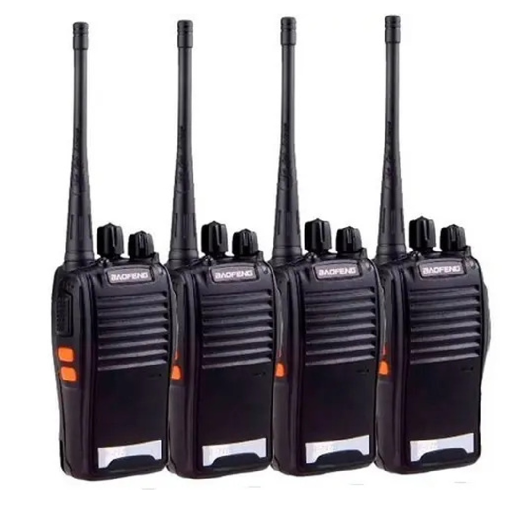 Kit 4 Radios Comunicador  HT Walk Talk 16 Canais Bandas De Freqüências + 4 Fones