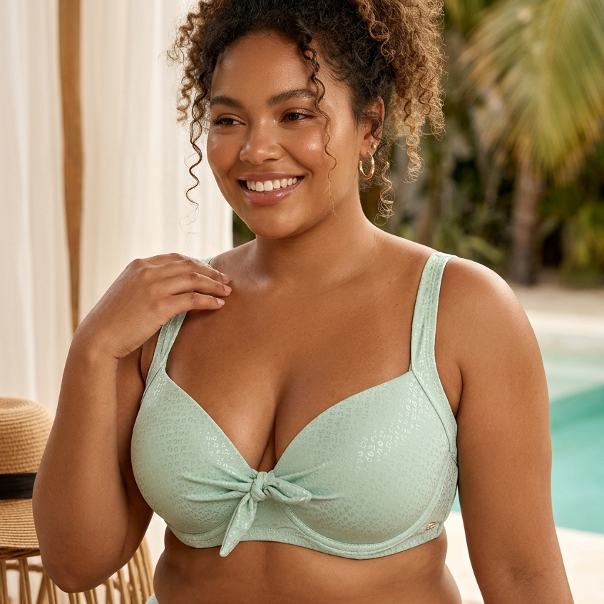 Biquíni Feminino Top Nózinho Plus Size  Calcinhas Top cortinão Textura onça  Monte seu conjunto
