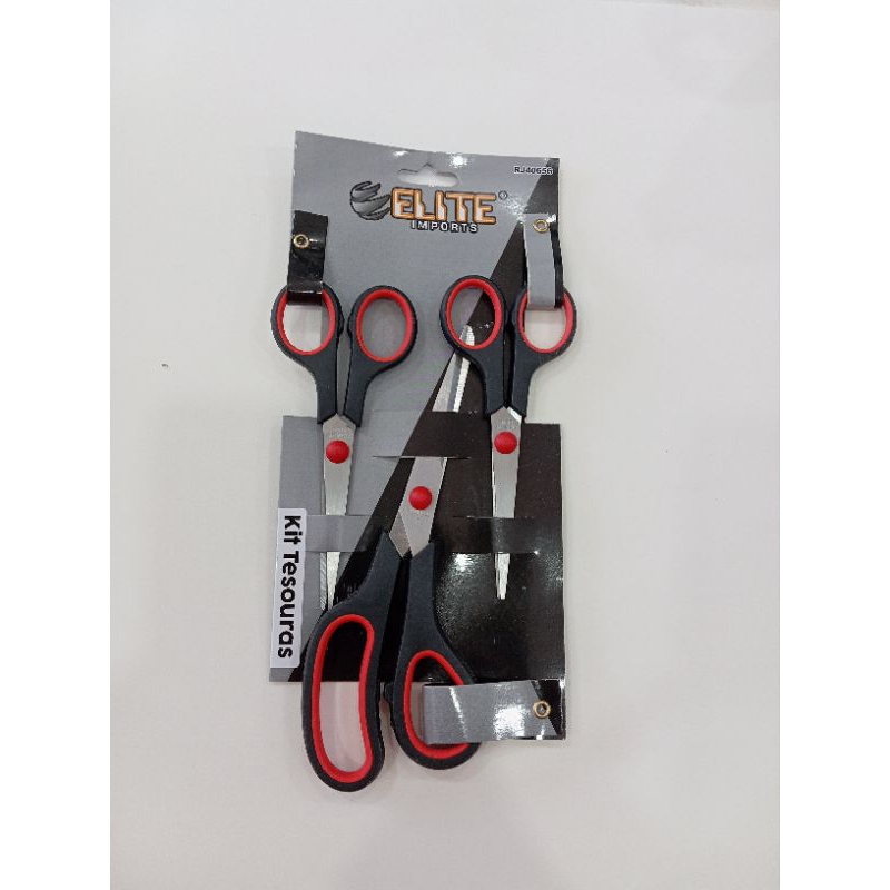 KIT TESOURAS COM 3 PEÇAS 1/3/6 CARTELAS