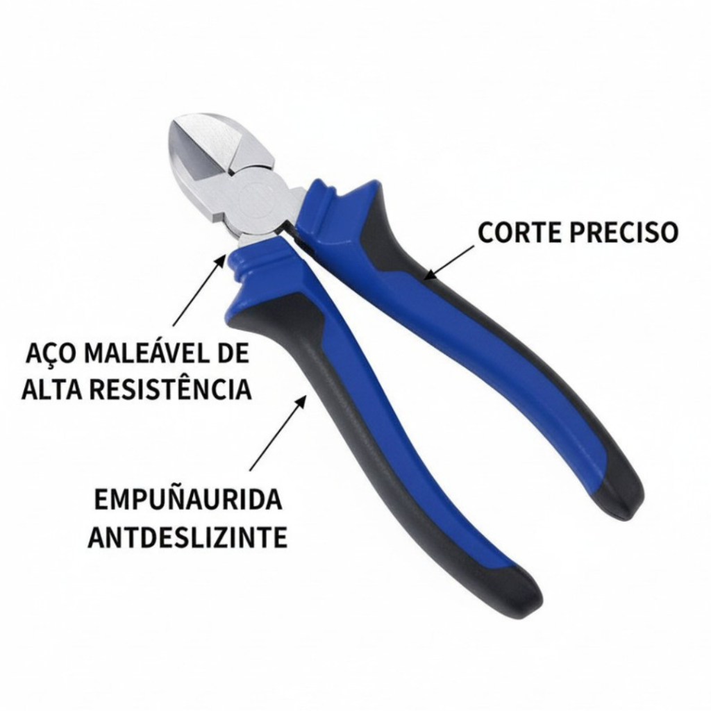 Alicate De Corte Afiado Diagonal Rente 190mm 8 Polegadas-LUATEK · foto 2