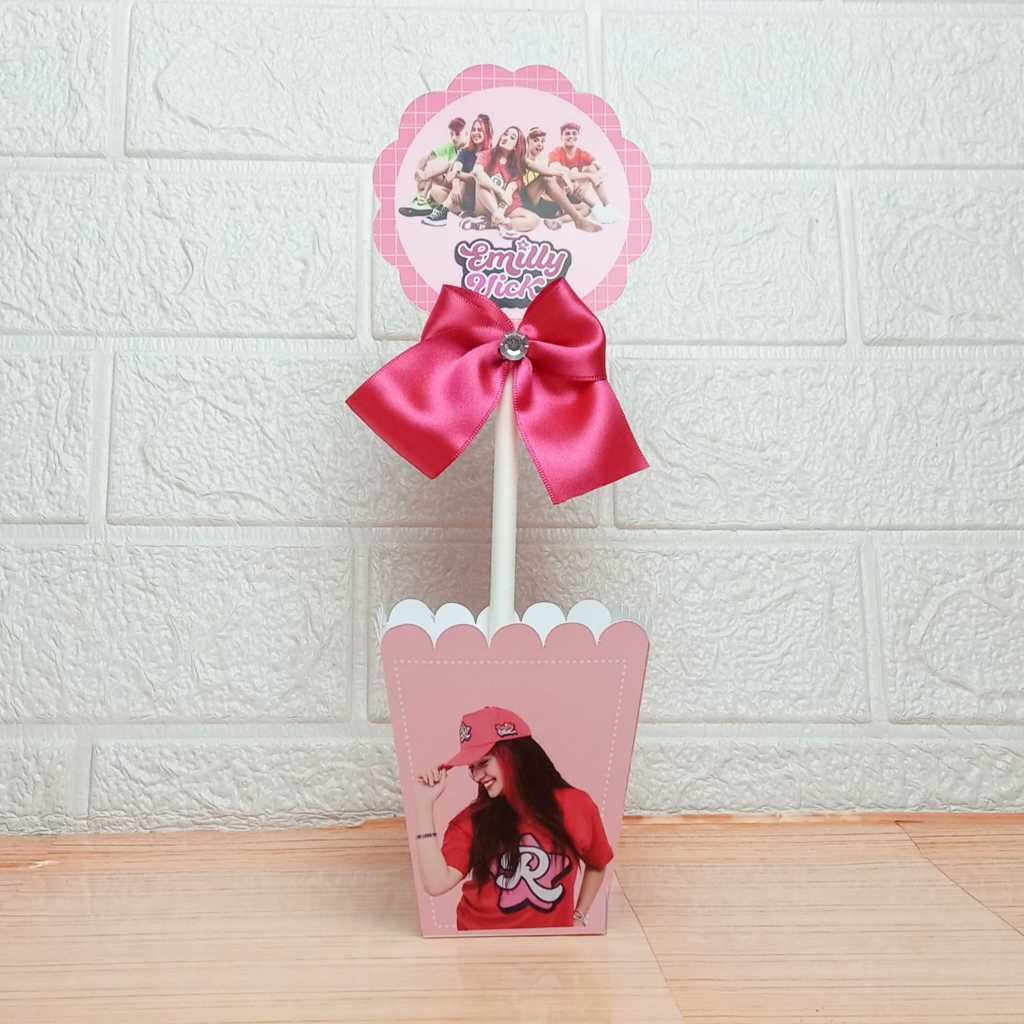 Centro de Mesa Personalizada - Cachepô - Semi-Montadas - Lembrancinha para Festas - Dos Rosa Emilly e Vick