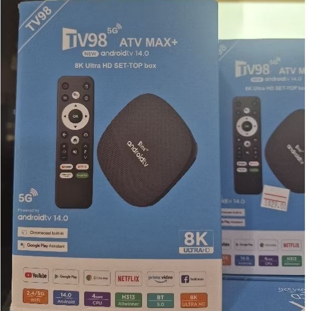 TV Box TV98 ATV MAX+ Android 14.0 8k Novos modelos H313