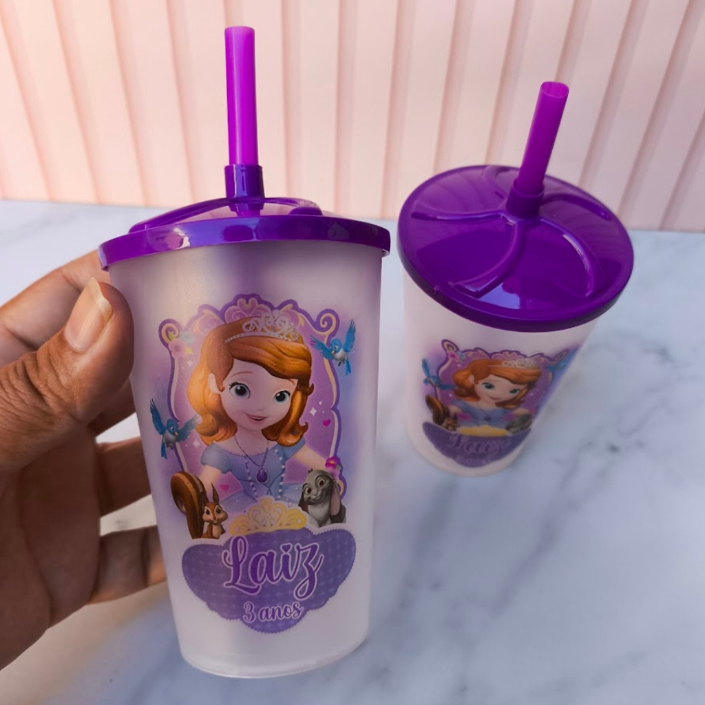 Copo Personalizado Princesa Sofia  Lembrancinhas de Aniversário  infantil Copo Ecológico