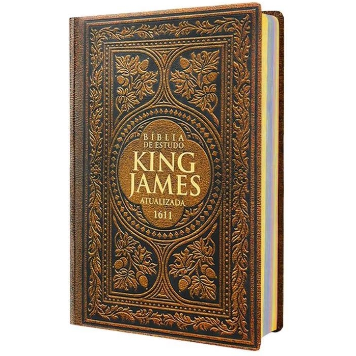 Bíblia de estudo king James Vintage + chaveiro Bíblico
