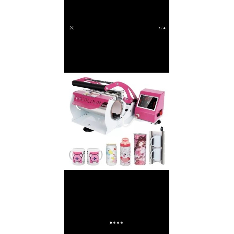 PRENSA TÉRMICA para squezze e canecas DUPLA - MECOLOUR Prensa Térmica Dupla Cilíndrica MECOLOUR 220V – Semi Nova