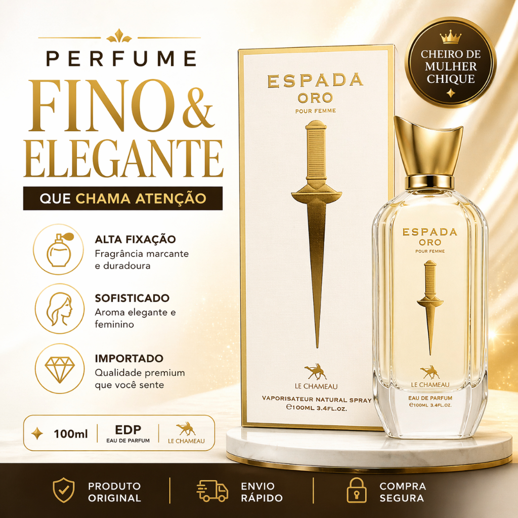 Perfume Espada Oro Le Chameau Pour Femme EDP 100ml Feminino Importado Original Alta Fixação Luxo