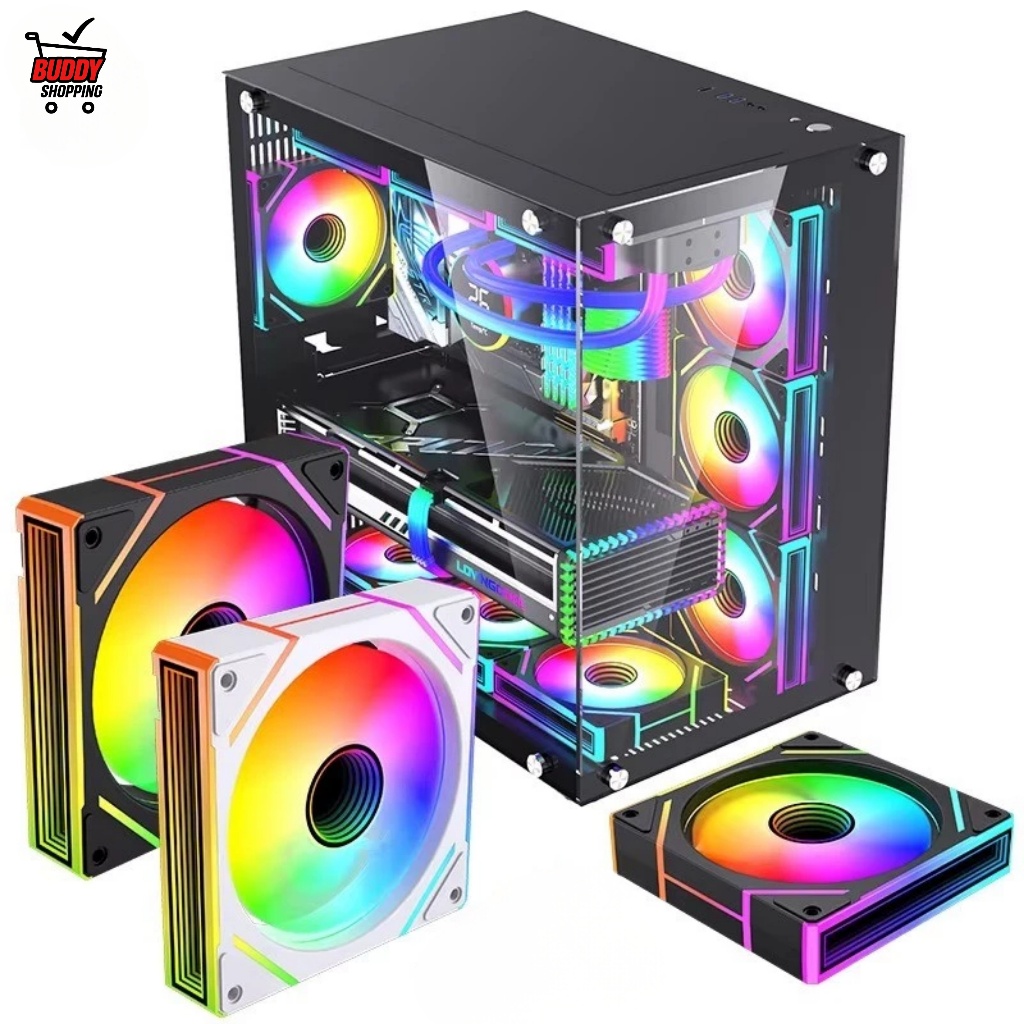 Cooler Fan ARGB 120mm Para Gabinete E CPU 1300 RPM Silencioso Iluminação LED RGB 5V 3 Pinos em Oferta na Shopee