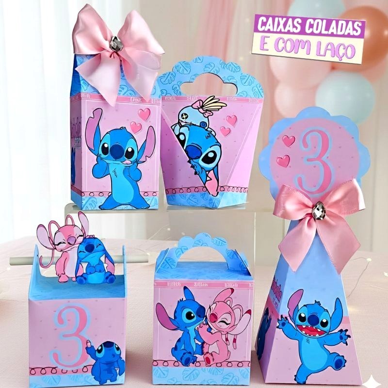 Kit Caixas  Stitch  - Lembrancinha Para Festa Infantil - Aniversário