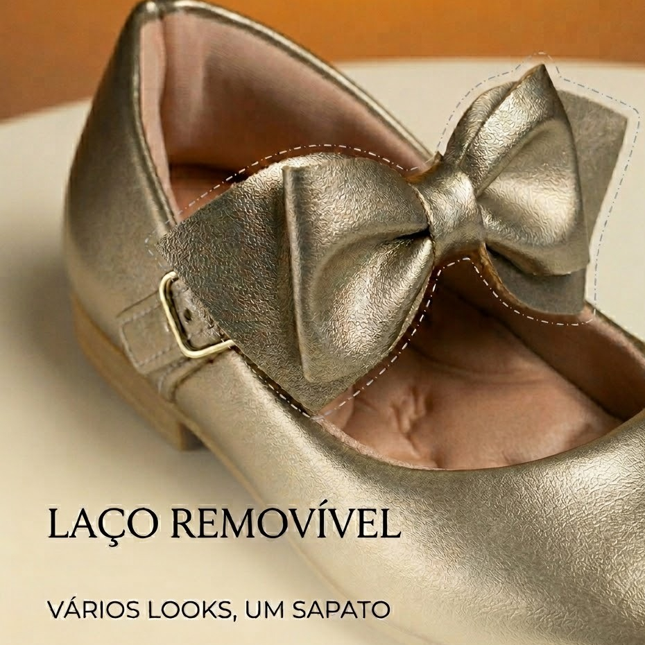 Detalhes do Sapatilha Laço Infantil Feminina Confortável Várias Cores Original Bella Lis Promoção