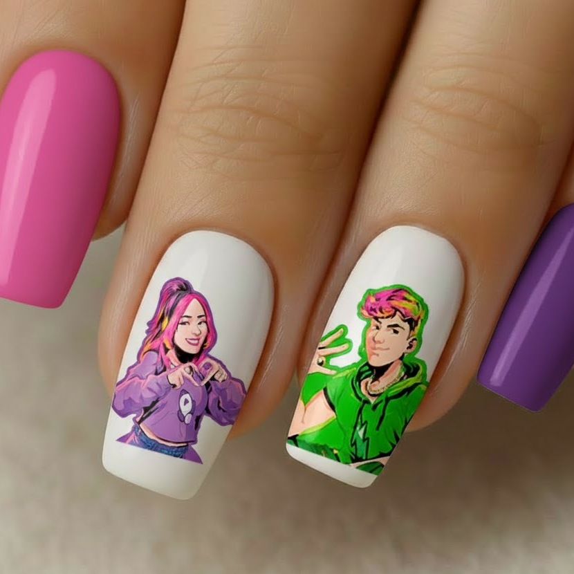 12 peliculas de unha KETLIN E VOID dos rosas nails infantil adulto