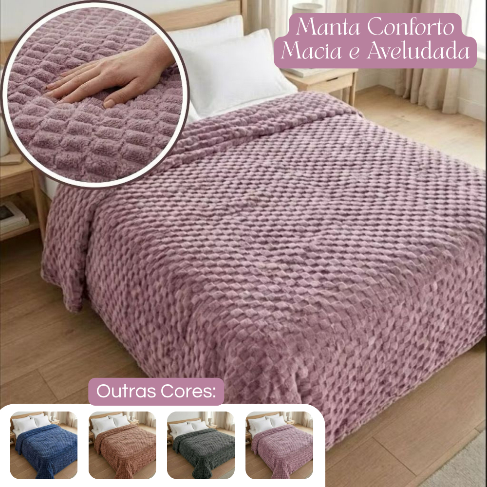 Manta Cobertor de Microfibra Queen Casal Extra Macia Aveludada Quentinha Conforto 3 Habitat