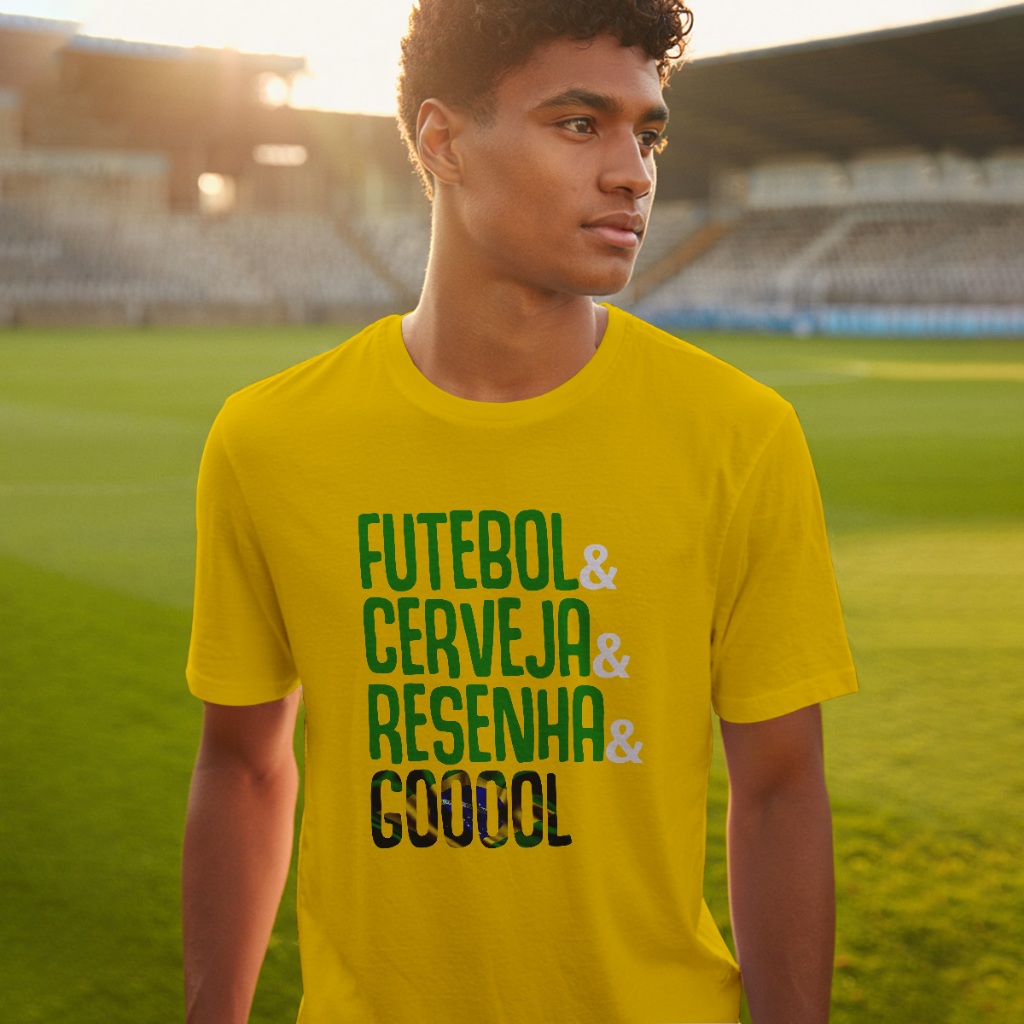 Camisa Camiseta Brasil Futebol Cerveja Resenha Gool  Seleção Brasileira Copa REF 3597 -