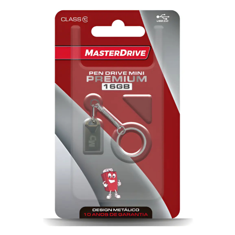 Kit 50 Mini Pendrive 16gb Atacado Masterdrive /prateado Md