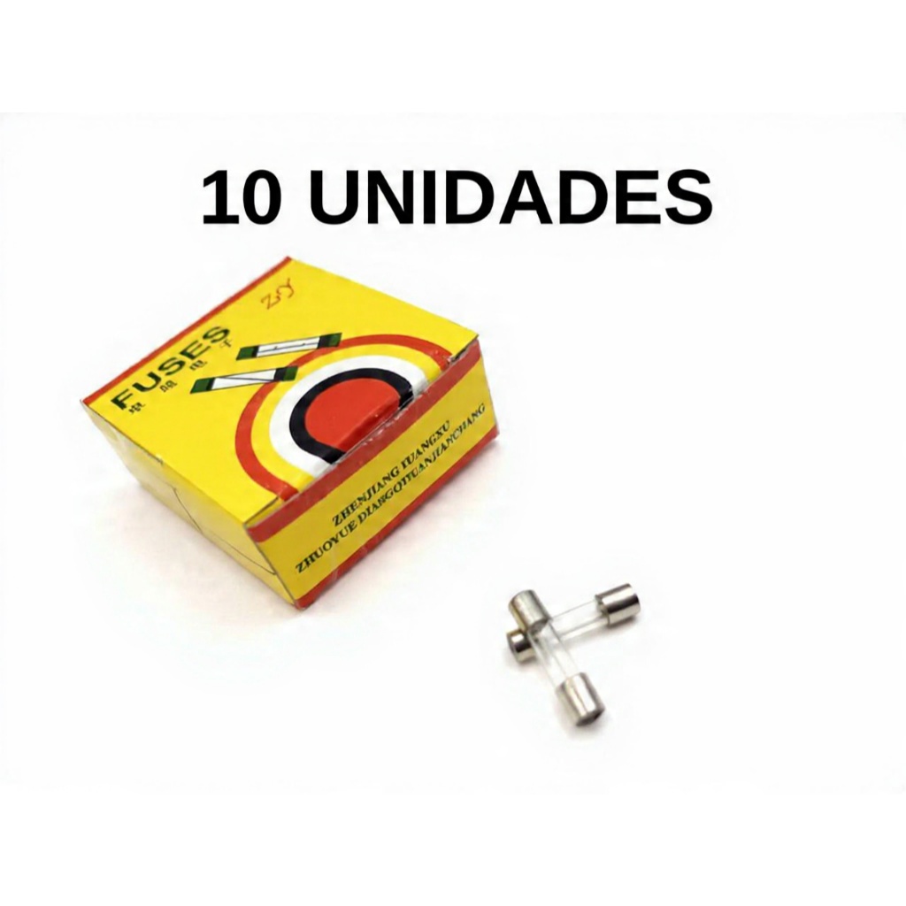 10 Fusível Vidro 10A 250v 5x20mm Nobreak Filtro De Linha E Protetor de Rede Eletrica