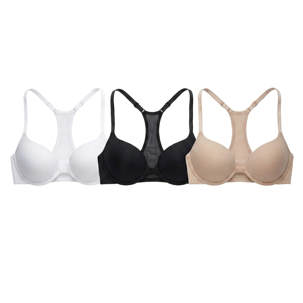 Kit 2 ou 3 Sutiãs Nadador Com Bojo Fecho Frontal Alça Regulável Lingerie Confortável Barato Feminino