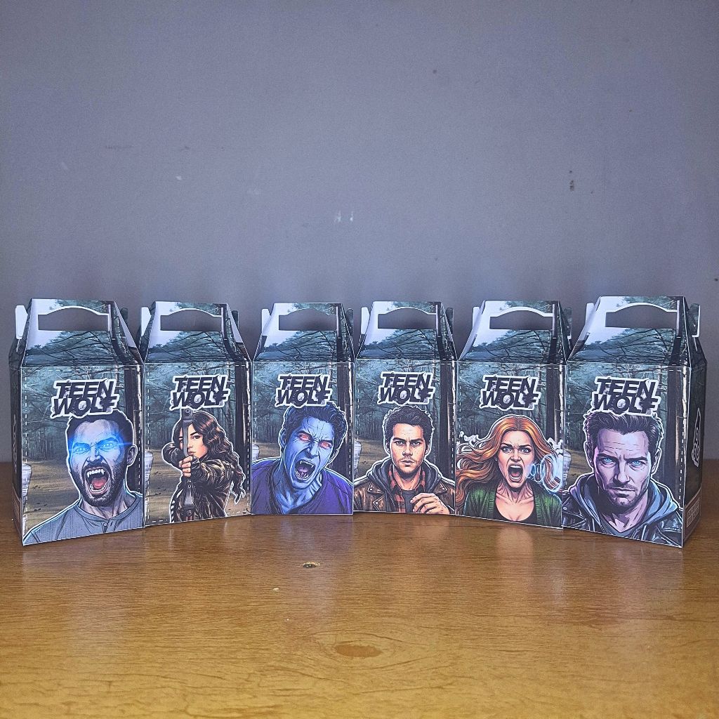 KIT FESTA - TEEN WOLF  - LEMBRANCINHAS DE ANIVERSÁRIO - MALETINHAS - 12/18/24/30/36/42 UNIDADES