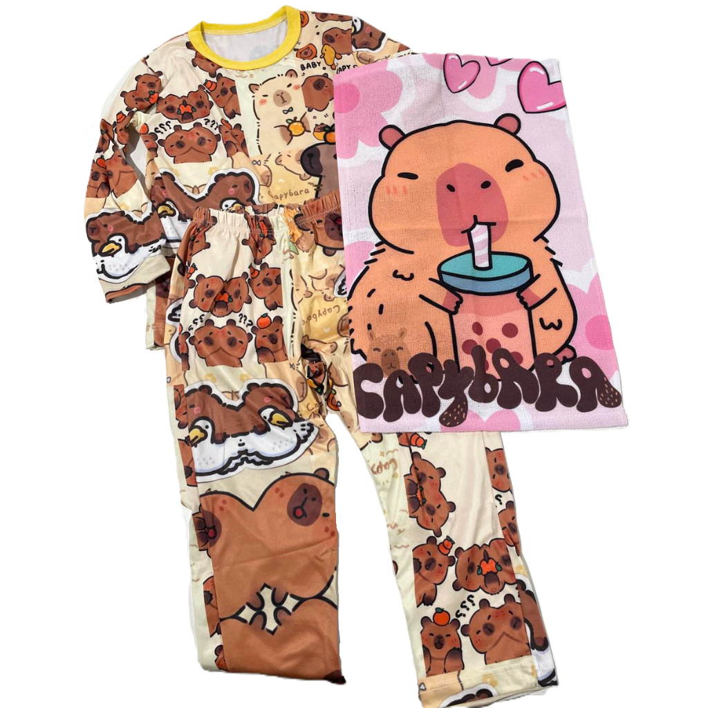 Pijama Infantil CAPIVARA CAPYBARA Manga longa Confortável Estampado