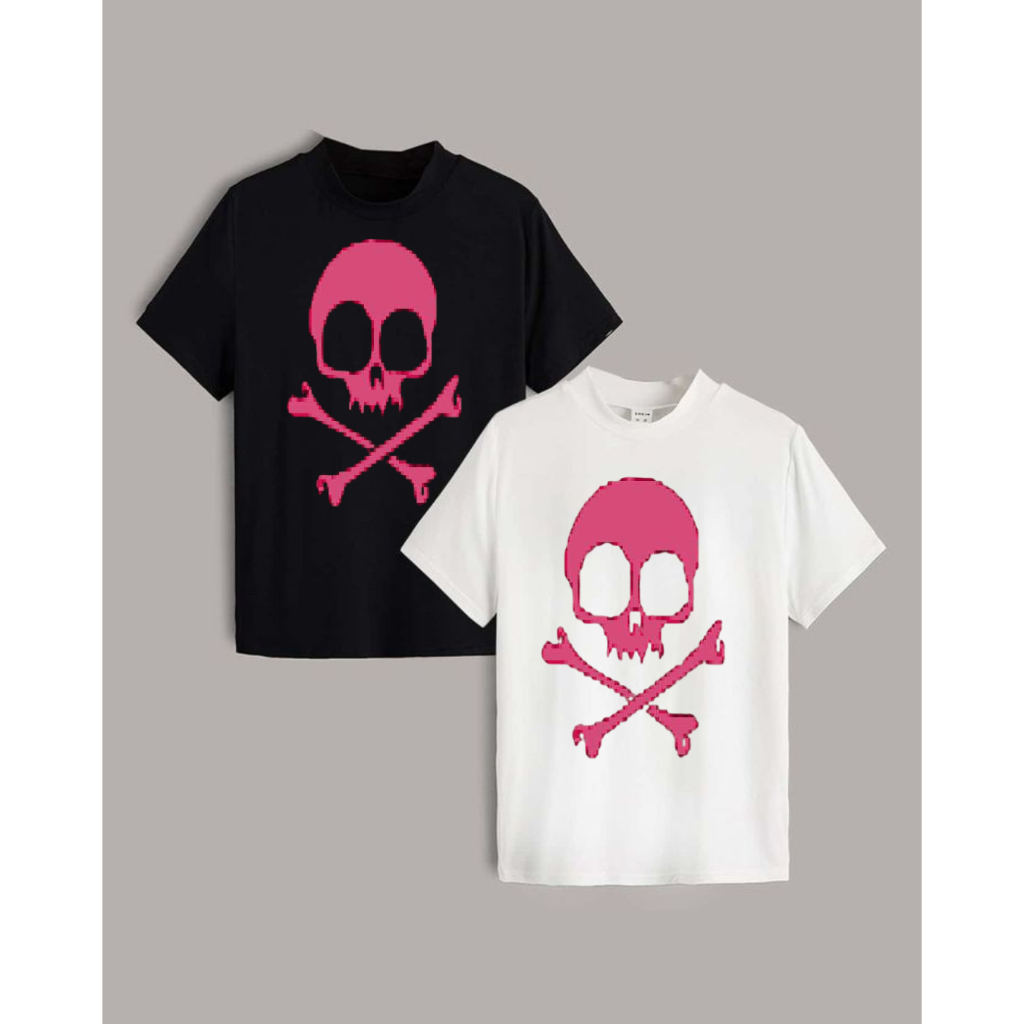 camiseta esqueleto rosa - camisa preta ou branca feminina estilo scene emo esqueleto rosa 100% algodão premium casual