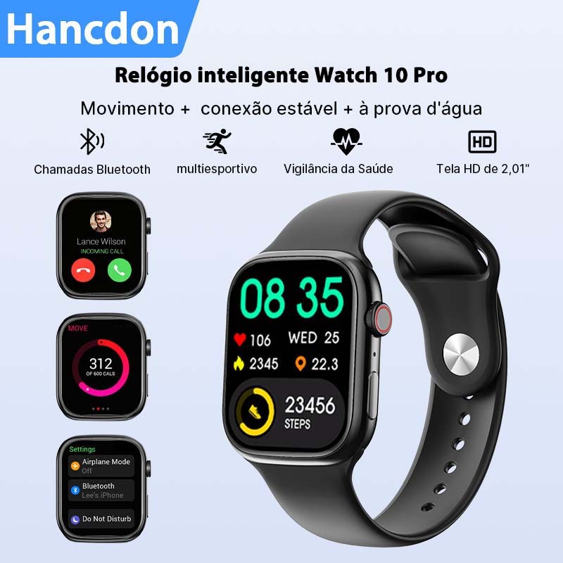 smartwatch relogio Hancdon Watch 10 Pro 2.01''HD Falar com bluetooth Detecção de sono Modo multi-esporte