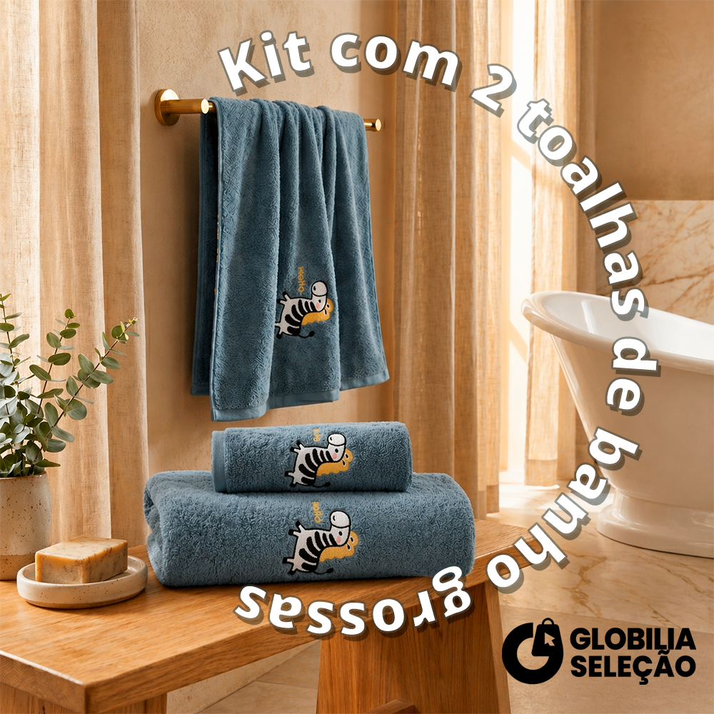 KIT 2 Toalhas Mais Grosso  - Banho e Rosto Grande Macia Toalha de Banho Grande e Grossa Jogo de Toalha de Banho