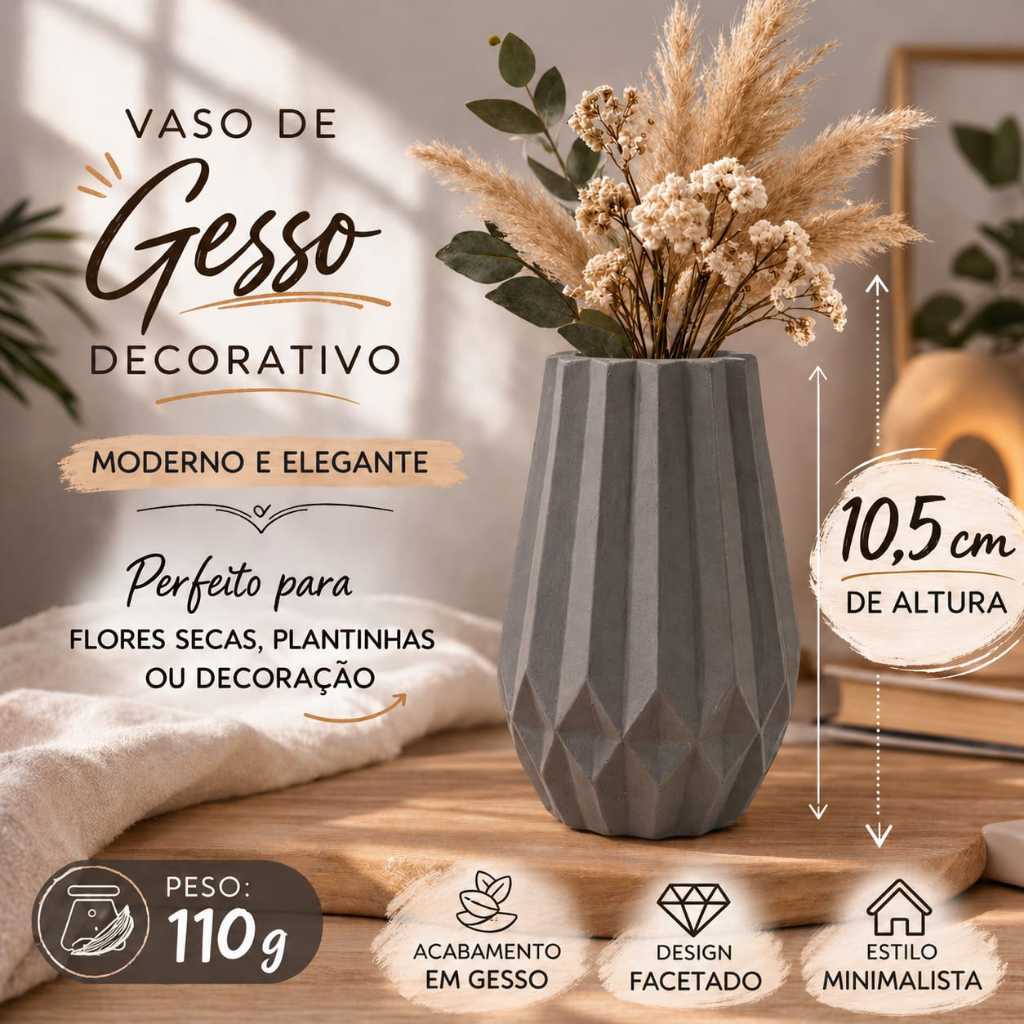 Vaso Decorativo Colorido 10,5cm Gesso azul rosa verde cinza branco amarelo roxo decoração ambiente — imagem 2 de 2