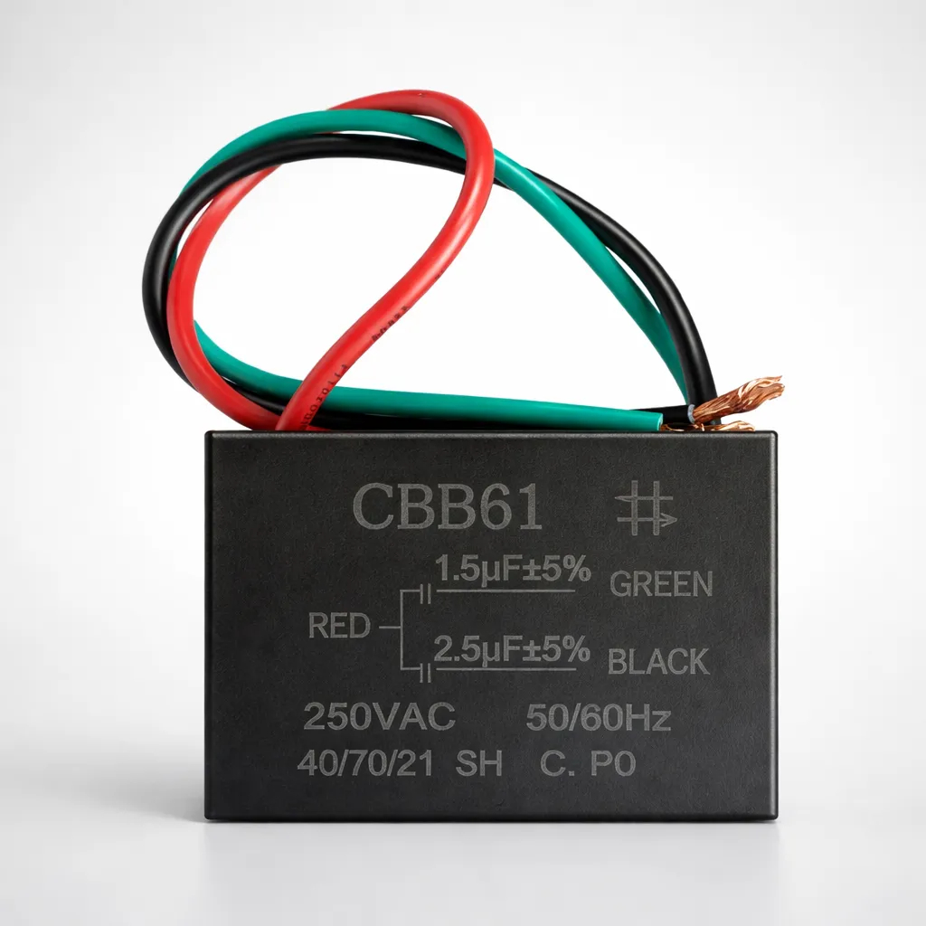 Capacitor De Ventilador De Teto 3 fios Cbb61 1,5+2,5 Uf 250v