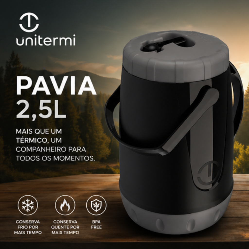 Jarra Térmica Água Garrafa Pavia 2,5l Chá Café Suco Tererê Unitermi galão termico garrafa de agua 2,5 Litros Tererê água