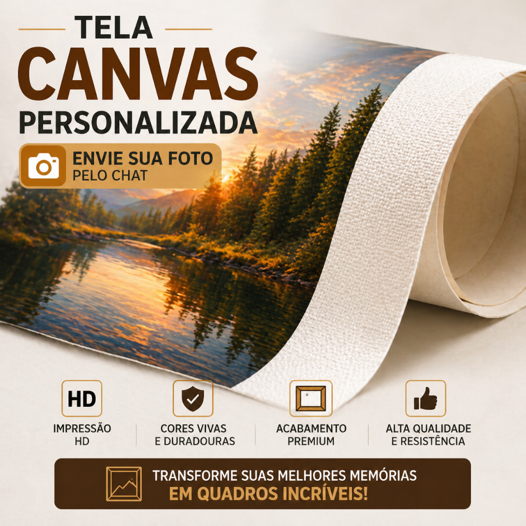 Tela Canvas Personalizada Sob Medida | Transforme sua Foto em Quadro, Qualidade HD | Envie a Imagem