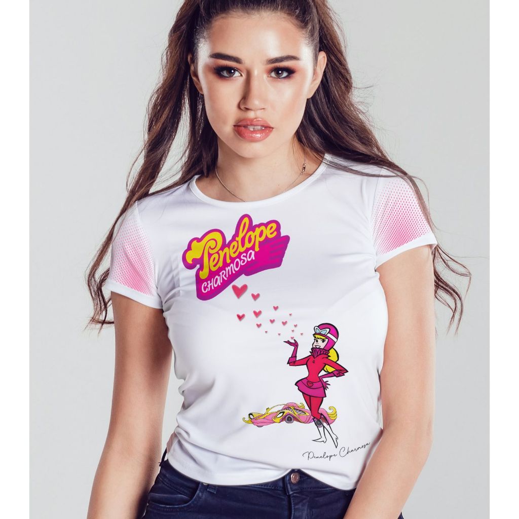 Camiseta Penélope Charmosa Corrida Maluca Poliéster Não Amassa Retrô