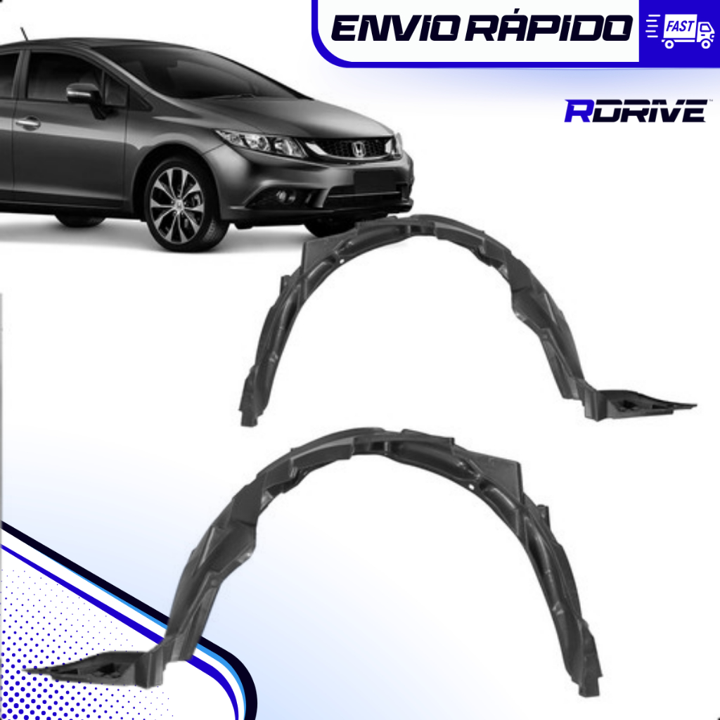 Parabarro Civic 2012 a 2016 Dianteiro Direito ou Esquerdo Unitário Honda Molde O