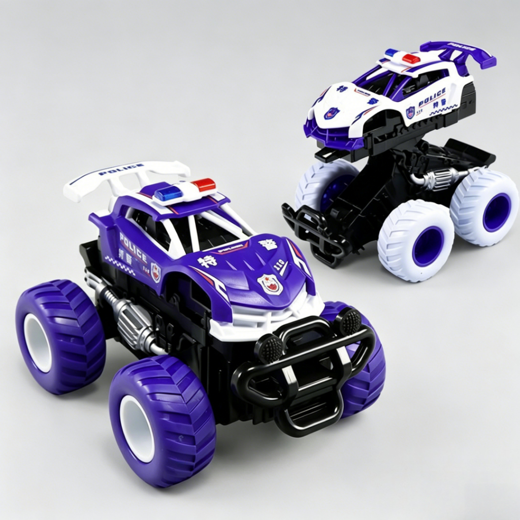 Brinquedo Transformável Carro de Polícia por Fricção | Brinquedo Divertido e Interativo para Crianças
