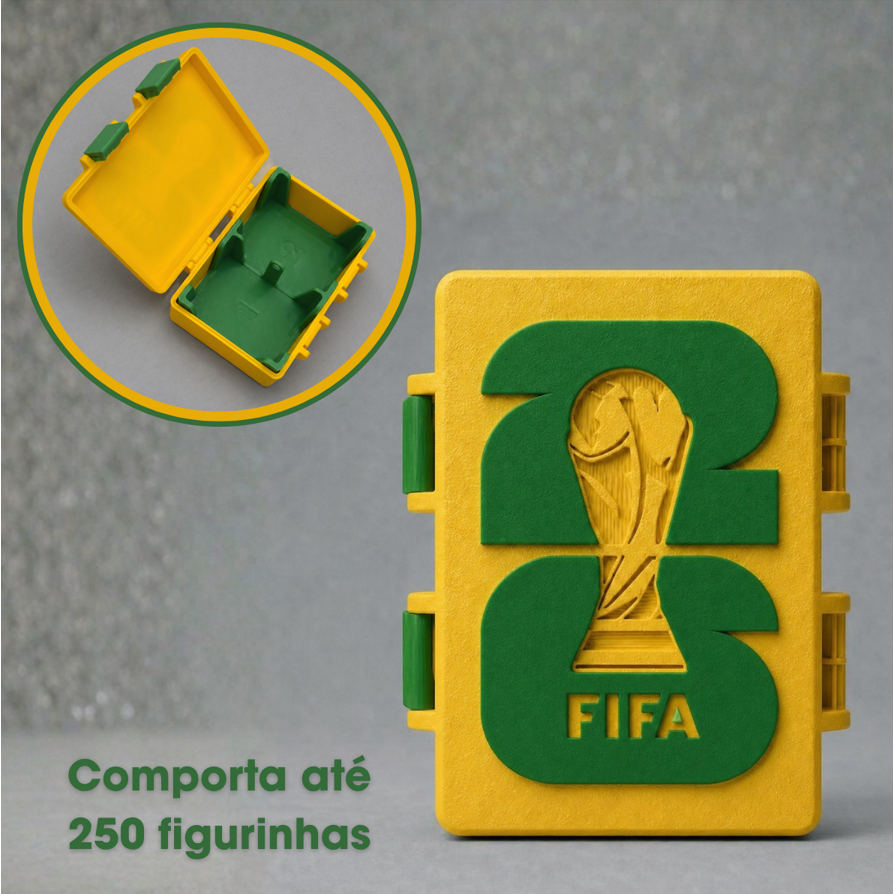 Porta Figurinha para 250 Figurinhas Fifa 2026 Albúm Copa do Mundo Maleta Caixa Organizadora